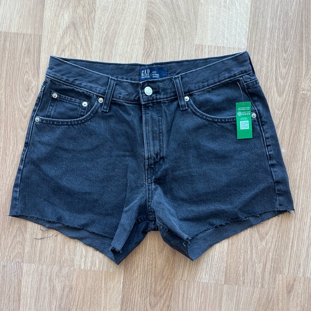 Black jean shorts